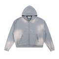 MUROK Fade Frayed Zip Hoodie