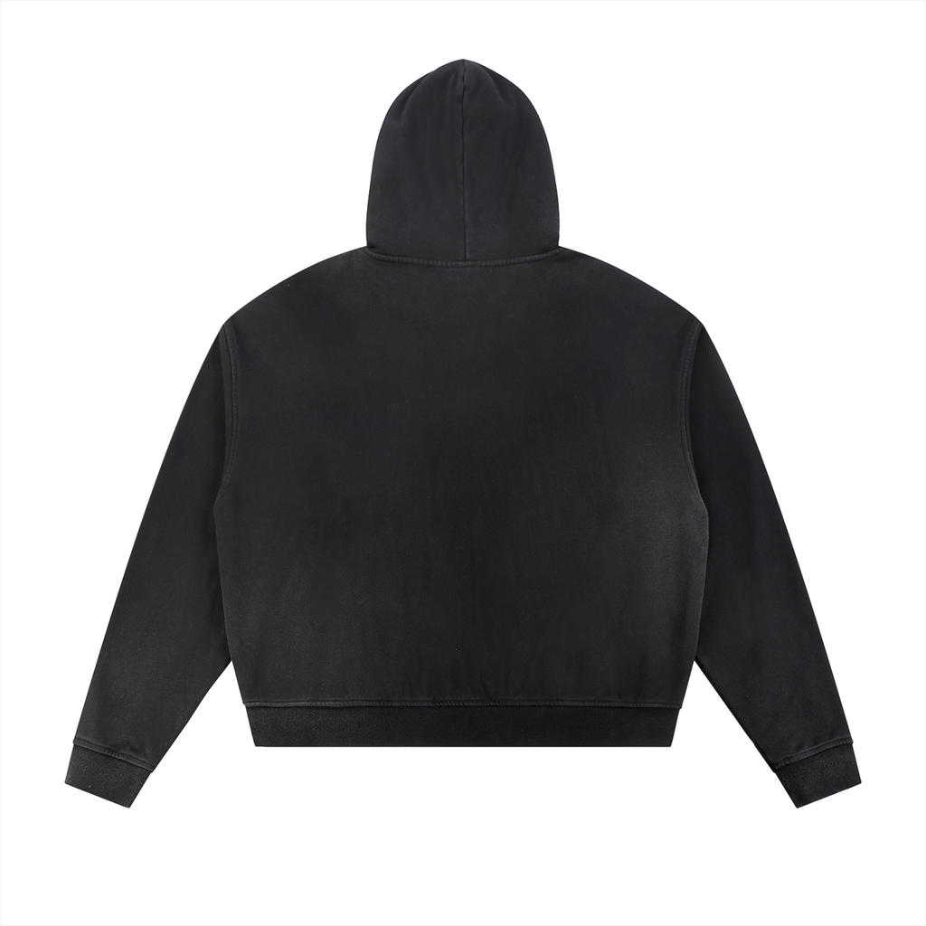MUROK Fade Frayed Zip Hoodie