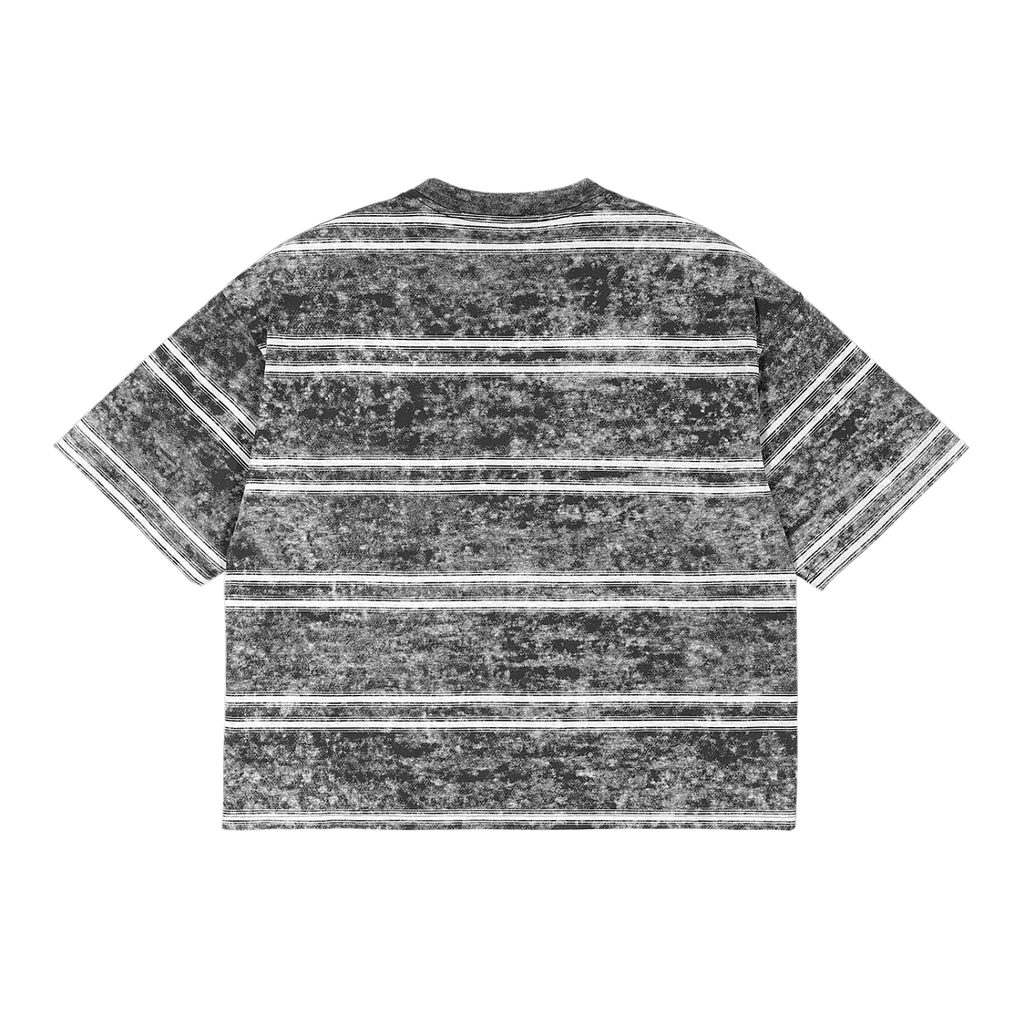 MUROK Snow Washed Striped Boxy T-Shirt