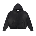 MUROK Fade Frayed Zip Hoodie