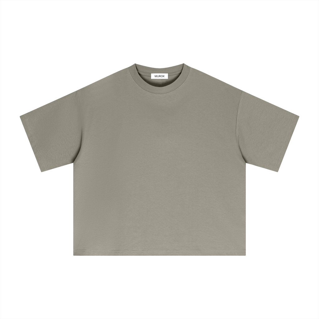 MUROK Khaki Essential Boxy T-Shirt