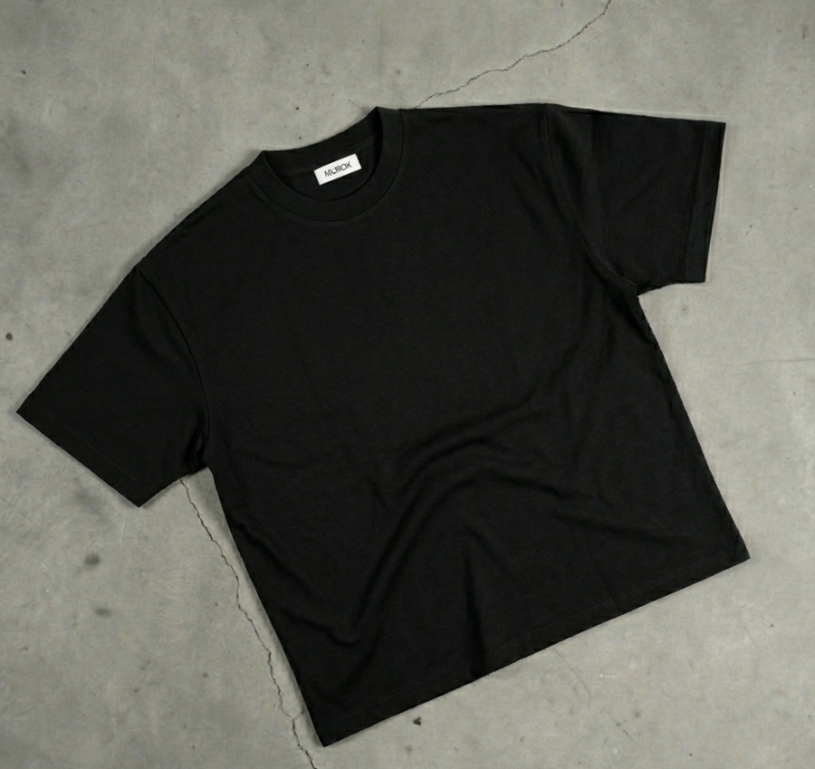 MUROK Black Essential Boxy T-Shirt