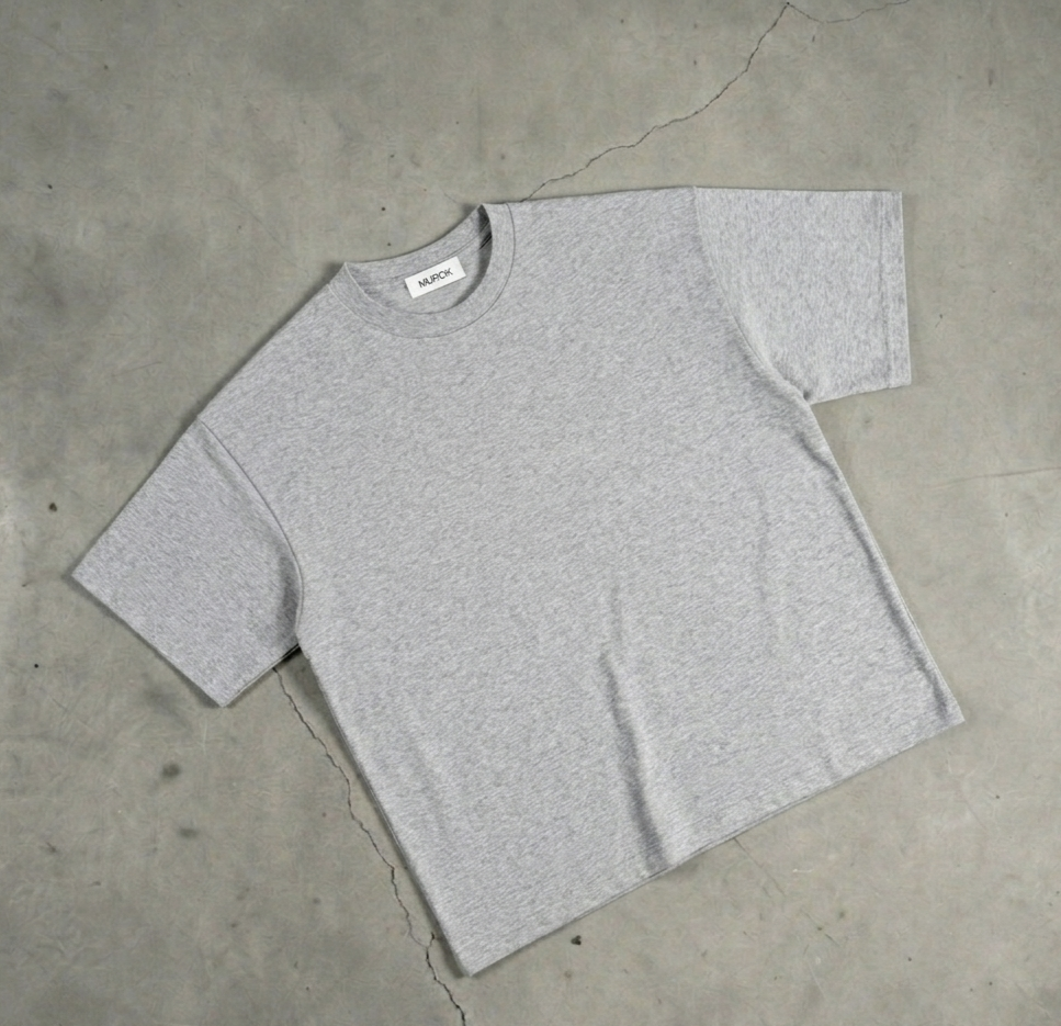 MUROK Grey Essential Boxy T-Shirt