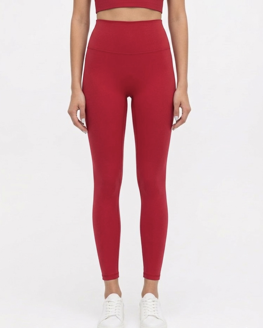 MUROK Red High-Waisted Leggings